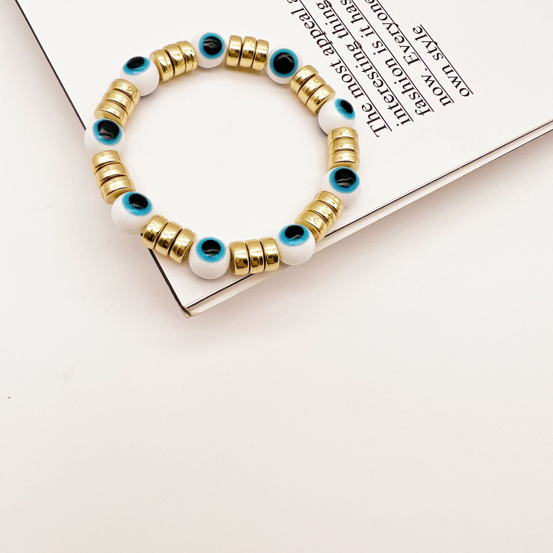 Pulseras Con Cuentas De Ojo De Diablo Chapado En Oro al por mayor